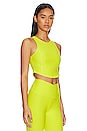 view 2 of 4 Spacedye Motivate Cropped Tank in True Chartreuse Heather