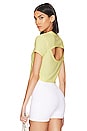 view 1 of 5 Featherweight Cropped Open Back Tee in Powder Lemon Heather