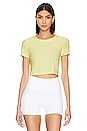 view 2 of 5 Featherweight Cropped Open Back Tee in Powder Lemon Heather