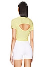 view 4 of 5 Featherweight Cropped Open Back Tee in Powder Lemon Heather