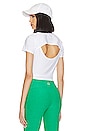 view 1 of 4 Featherweight Cropped Open Back Tee in Cloud White