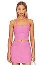 view 1 of 4 Spacedye Slim Racerback Cropped Tank in Pink Bloom Heather