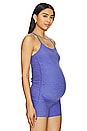 view 1 of 4 Spacedye Keep Your Cool Maternity Slim Raceback Tank in Indigo Heather