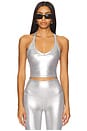 view 1 of 4 On The Up Cropped Tank Top in Liquid Silver