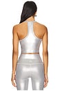 view 3 of 4 On The Up Cropped Tank Top in Liquid Silver