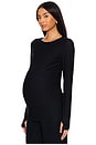 view 1 of 5 Featherweight Count On Me Maternity Crew Pullover Top in Darkest Night