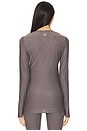 view 4 of 5 Featherweight Count On Me Maternity Crew Pullover Top in Soft Umber Heather