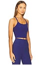 view 2 of 4 Spacedye Slim Racerback Cropped Tank Top in Eternal Blue Heather