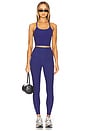 view 4 of 4 Spacedye Slim Racerback Cropped Tank Top in Eternal Blue Heather