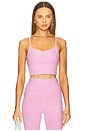view 1 of 4 Spacedye Raise The Barre Shirred Cropped Tank Top in Pink Haze Heather