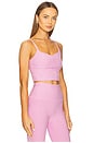 view 2 of 4 Spacedye Raise The Barre Shirred Cropped Tank Top in Pink Haze Heather