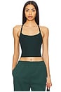 view 1 of 4 Space Dye Slim Racerback Cropped Tank Top in Dark Spruce Green
