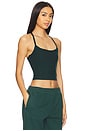view 2 of 4 Space Dye Slim Racerback Cropped Tank Top in Dark Spruce Green