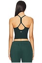 view 3 of 4 Space Dye Slim Racerback Cropped Tank Top in Dark Spruce Green