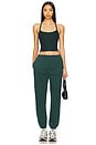 view 4 of 4 Space Dye Slim Racerback Cropped Tank Top in Dark Spruce Green