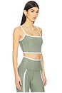 view 2 of 4 Spacedye New Moves High Cropped Tank Top in Grey Sage Heather & Cloud White