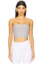 view 2 of 5 Space Dye Strapless Stripe Top in Silver Mist & Cloud White