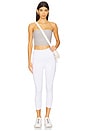 view 5 of 5 Space Dye Strapless Stripe Top in Silver Mist & Cloud White
