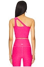 view 4 of 5 Spacedye The Bold Shoulder Cropped Tank in Vivid Pink Heather