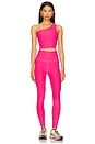 view 5 of 5 Spacedye The Bold Shoulder Cropped Tank in Vivid Pink Heather