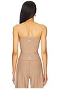 view 4 of 5 Spacedye Strapless Stripe Top in Desert Sand Heather & Cloud White