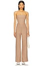 view 5 of 5 Spacedye Strapless Stripe Top in Desert Sand Heather & Cloud White