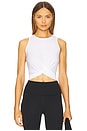 view 1 of 4 Featherweight Center Stage Cropped Tank Top in Cloud White