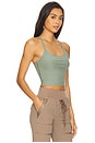 view 2 of 4 Space Dye Slim Racerback Cropped Tank Top in Grey Sage Heather