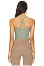 view 3 of 4 Space Dye Slim Racerback Cropped Tank Top in Grey Sage Heather