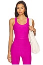 view 1 of 4 Spacedye Twist Through Cropped Tank Top in Magenta Heather
