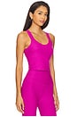 view 2 of 4 Spacedye Twist Through Cropped Tank Top in Magenta Heather
