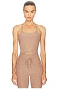 view 1 of 4 SPACEDYE 레이서백 크롭 탱크 in Desert Sand Heather