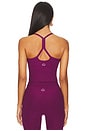 view 3 of 4 Spacedye Slim Racerback Cropped Tank Top in Aubergine Beet