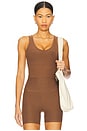 view 1 of 4 Spacedye Good Day Cropped Tank Top in True Chocolate Heather