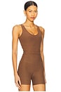 view 2 of 4 Spacedye Good Day Cropped Tank Top in True Chocolate Heather