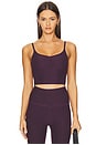 view 1 of 4 Spacedye Raised The Barre Shirred Cropped Tank Top in Eggplant Purple Heather