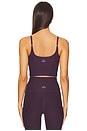 view 3 of 4 Spacedye Raised The Barre Shirred Cropped Tank Top in Eggplant Purple Heather