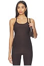 view 2 of 5 Spacedye Keep Your Cool Maternity Slip Top in Dark Chocolate Heather