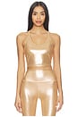 view 1 of 5 On The Up Cropped Tank Top in Liquid Foil Copper