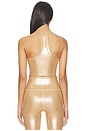 view 3 of 5 On The Up Cropped Tank Top in Liquid Foil Copper