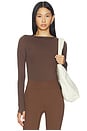 view 1 of 5 Serene Boatneck Bodysuit in Dusk Brown