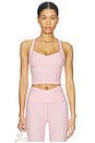 view 1 of 4 Spacedye Intensity Racerback Cropped Tank Top in Frosty Pink Heather
