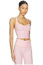 view 2 of 4 Spacedye Intensity Racerback Cropped Tank Top in Frosty Pink Heather