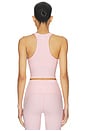 view 3 of 4 Spacedye Intensity Racerback Cropped Tank Top in Frosty Pink Heather