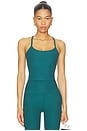 view 1 of 4 Spacedye Slim Racerback Cropped Tank Top in Teal Sea Heather