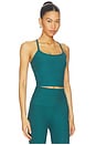 view 2 of 4 Spacedye Slim Racerback Cropped Tank Top in Teal Sea Heather