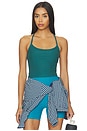 view 1 of 4 Spacedye Slim Racerback Cropped Tank Top in Tempest Teal Heather