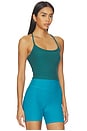 view 2 of 4 Spacedye Slim Racerback Cropped Tank Top in Tempest Teal Heather