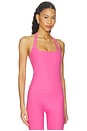 view 2 of 4 Spacedye Midway Square Halter Top in Pink Heather in Luscious Pink Heather