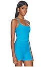 view 2 of 4 Spacedye Slim Racerback Cropped Tank Top in Malibu Lagoon Heather
